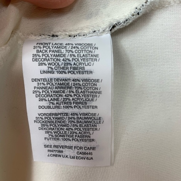 NWOT J. Crew Tweed & Lace Fringe Top - Picture 7 of 7